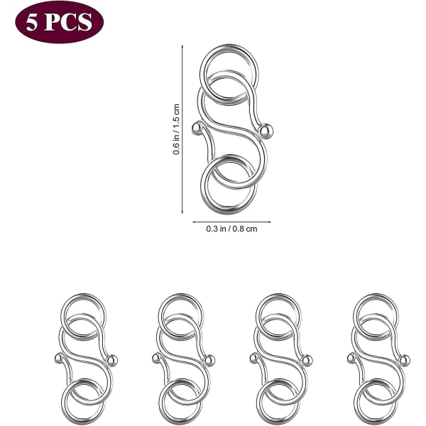 10 st Sterling Silver S+w Krok Ring Toggle Spännen Ändspännen för armband Halsband Smyckestillverkning