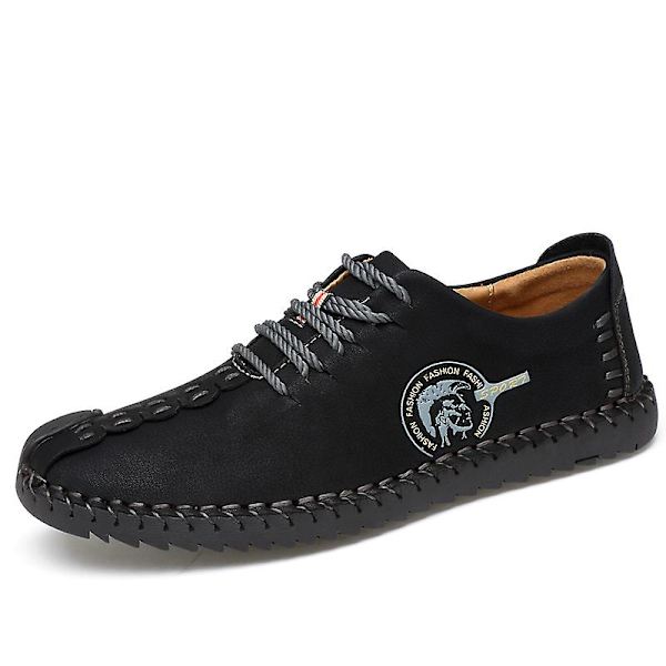 Casual för män Utomhusskor i läder 0L601 Black 47