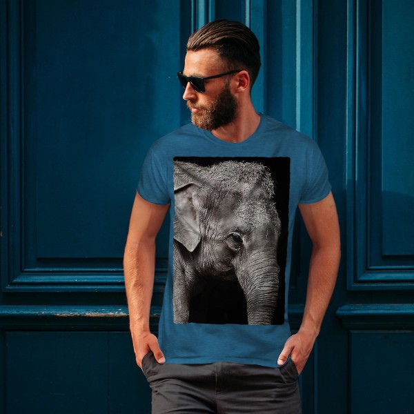 Elephant Photo Animal Men Royal Bluet-shirt XL