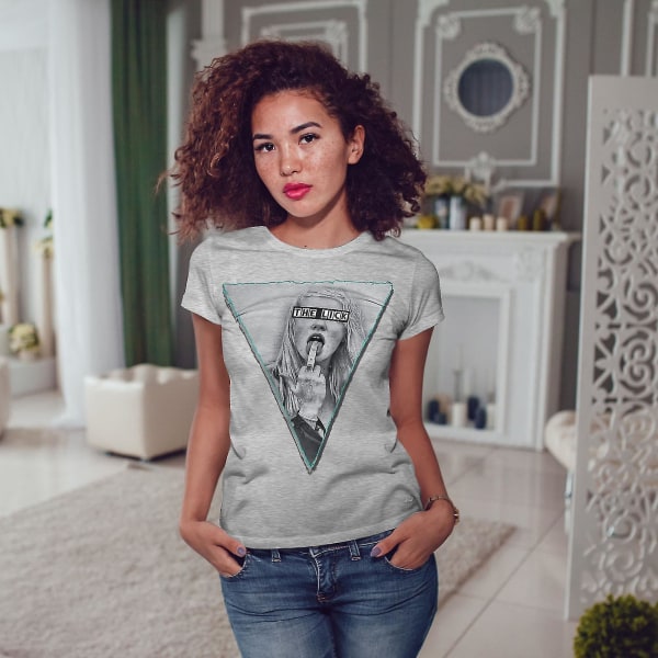 Girl Lick Finger Sexig T-shirt för kvinnor XL
