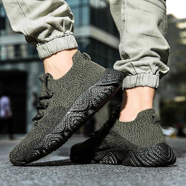 Herr Fly Weaving Sneakers Andas löparskor Mode Sportskor 3Am88 Green 41