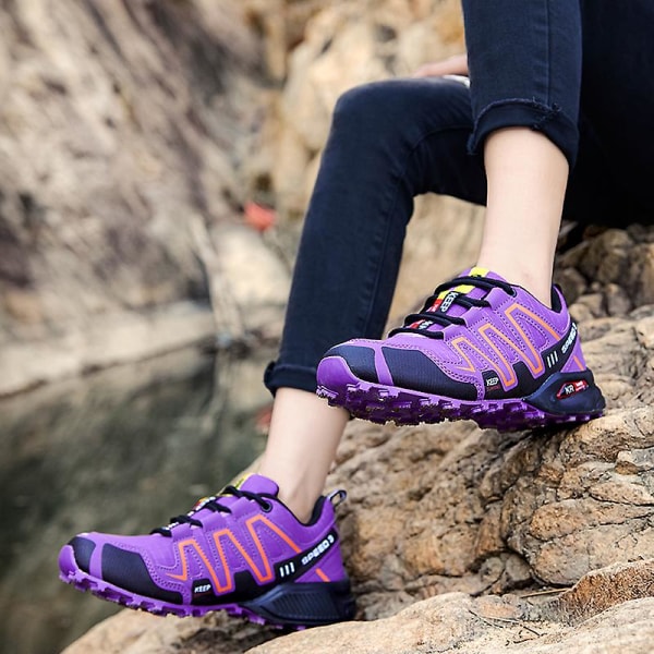 Dam vandringsskor Off-Road vattenavvisande sportskor Casual Outdoor Shoes 908 Purple 38