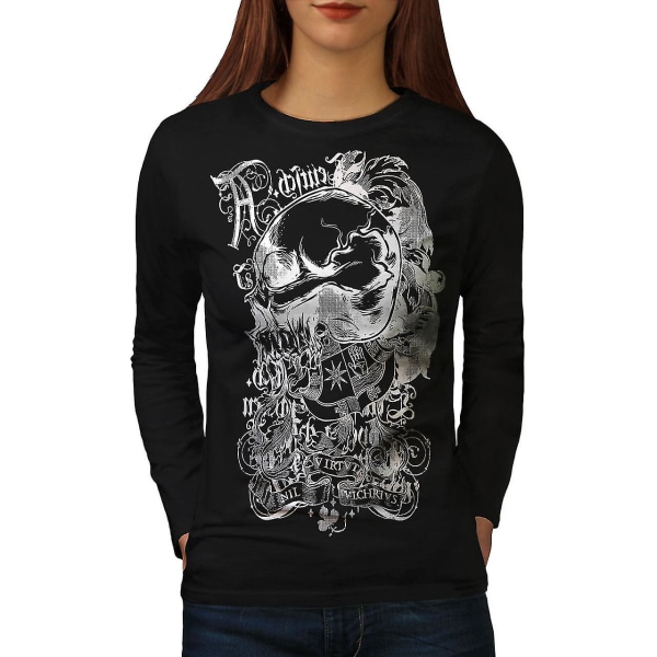 Death Goth Rider Skull Kvinnor Långärmad T-shirt M