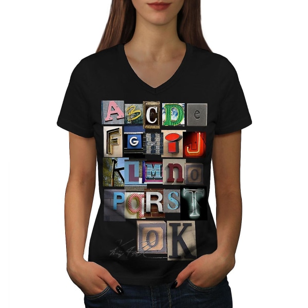 Alfabetet bokstäver kvinnor T-shirt S