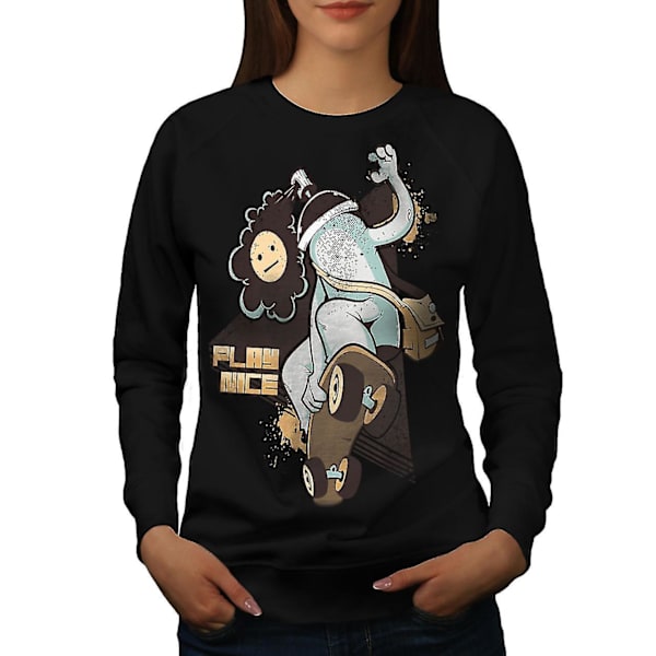 Spela Nice Skate Fashion Women Blacksweatshirt XXL