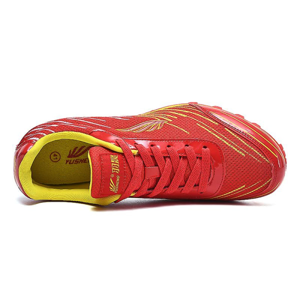 Friidrottsskor för män Spikes Track Race Hoppande Sneakers Professionell löpning Nail Spikes Skor 3C790 Red 46