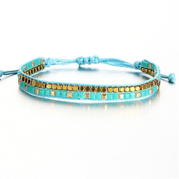 17 km Bohemia Beads Weave Rep Friendship Armband För Kvinna Män Charm Armband Etniska Smycken Presenter