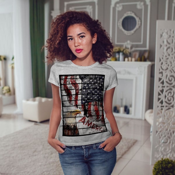 American Eagle Flag Usa T-shirt för kvinnor S