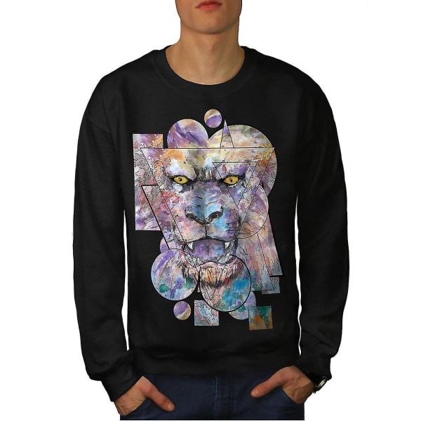 Art Colorful Face Män Blacksweatshirt XL