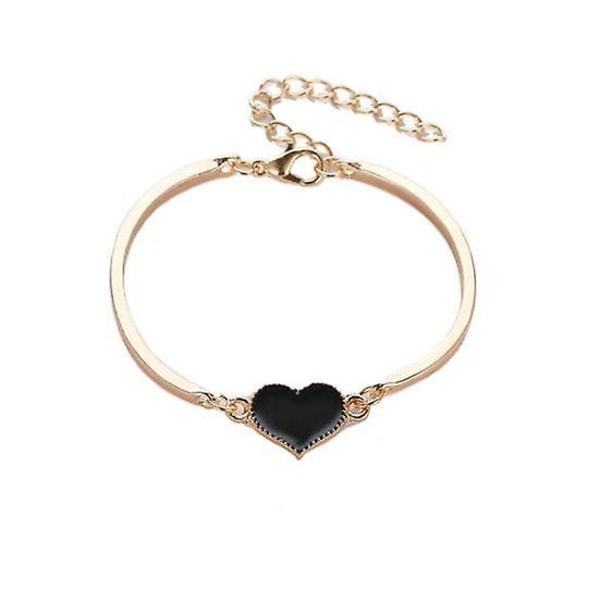 Enkelt justerbart Love Heart Chain Armband för kvinnor