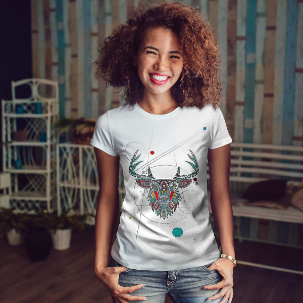 Snygg Deer Beast T-shirt för kvinnor S