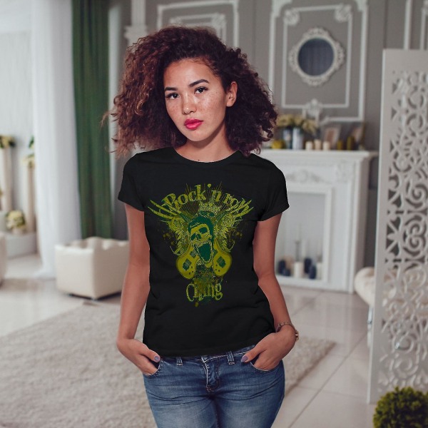 Rock N Roll Gang Musik Dam Blackt-shirt | Wellcoda XXL