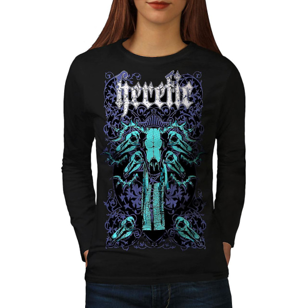Heretic Bad Guy Art Women Blacklong Sleeve T-shirt | Wellcoda L