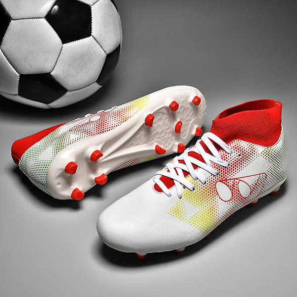 Fotbollsskor för män Spikes Fotbollsskor för ungdomar Stövlar Athletic Sneaker 3Dk05 WhiteRed 40