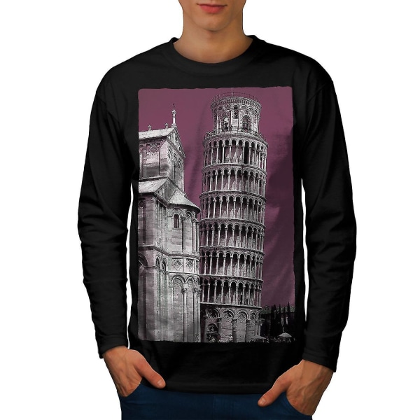 Pisa Tower Italien Mode Långärmad T-shirt för män M
