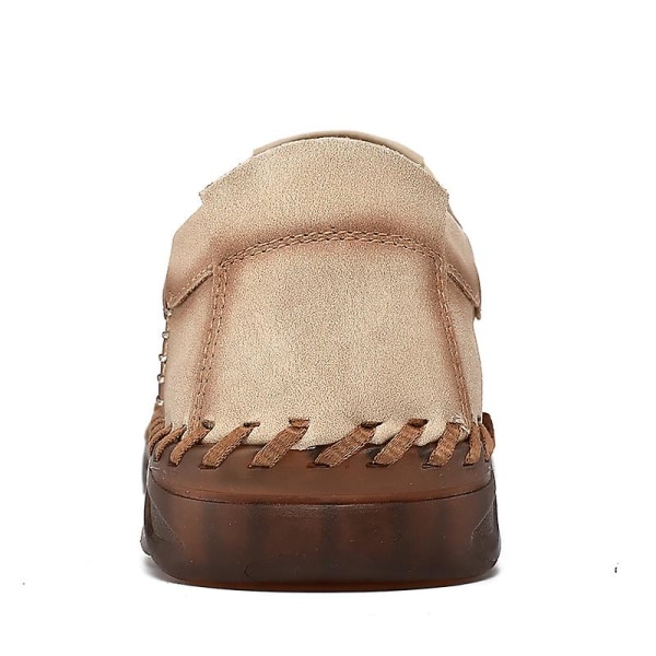 Casual för män Läder Loafers 3038 Khaki 45