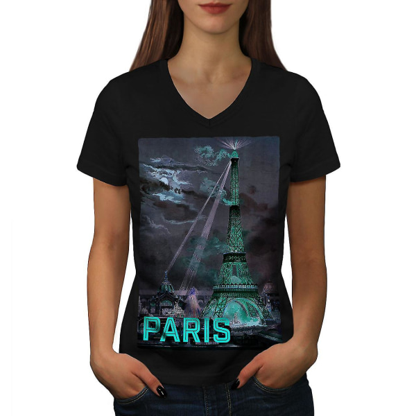 Paris City Night T-shirt för kvinnor XL