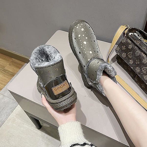 Dam Vinterstövlar Snow Boot Plysch Varma Skor Vattentät Boot Yjy-5 Gray 40
