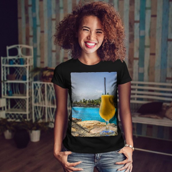 Sea Cocktail Photo Women Blackt-shirt XXL