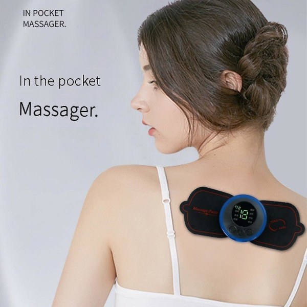 Bärbar Mini Electric Nack ryggmassager Ems Cervical Patch Relief Smärta