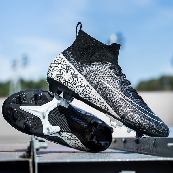 Fotbollsskor för män Halkfria fotbollsskor för herr Fotbollsskor för gräs 3A1126A Black 41