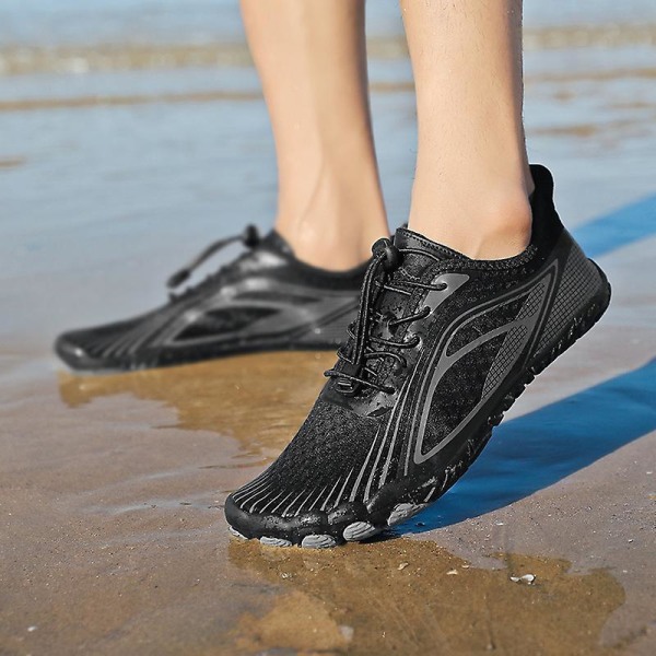 Vattenskor för män Quick-Dry Aqua Yoga Skor Barefoot Beach Sport Skor Yj6265 Black 36