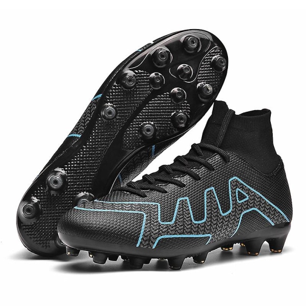 Fotbollsskor för män Halkfria fotbollsskor för herr Gräs Fotbollssneakers T22166 Black 37
