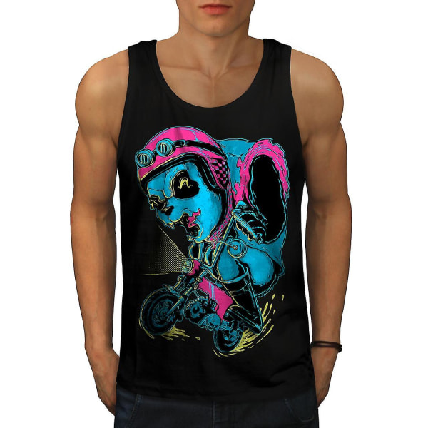 Evil Panda Ride Biker Men Blacktank Top XL