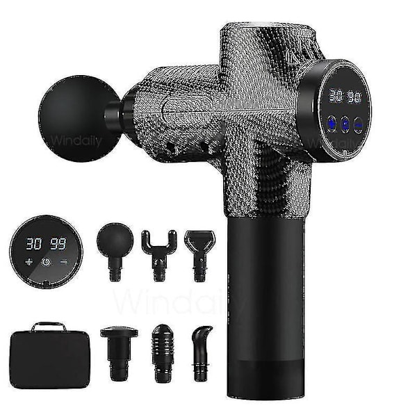 Massagepistol Deep Tissue Percussion Muscle Massager för smärtlindring 30 hastigheter LCD-pekskärm Fascia Gun Elektrisk kroppsmassageapparat
