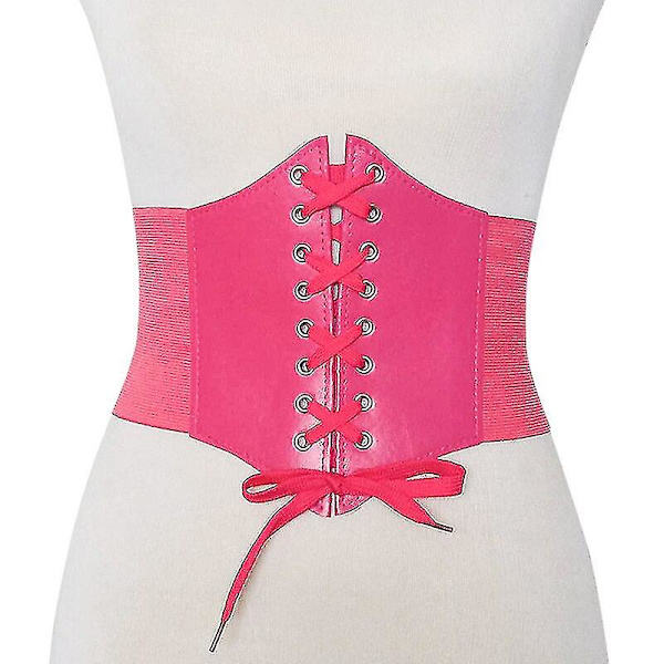 Dam Vintage Gothic Steampunk Korsett Top Body Shaper Spänne Bred midjeband Midjebälte Underbyst Korsett Bälte Tillbehör Body,rosa Röd 75CM Waist 75 to 90cm