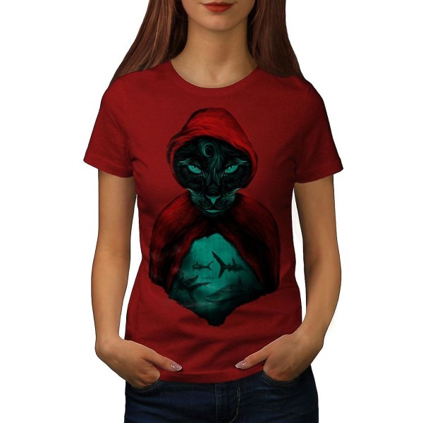 Evil Scary Deadly Cat Women Redt-shirt 3XL