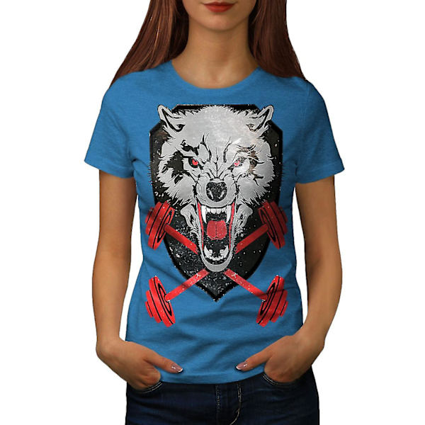 Wolf Gym Workout Sport Dam Royal T-shirt 3XL