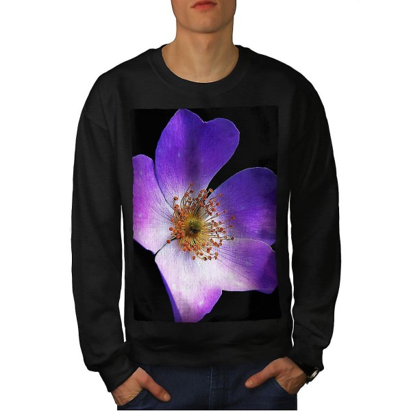 Violet Flower Art Män Blacksweatshirt M