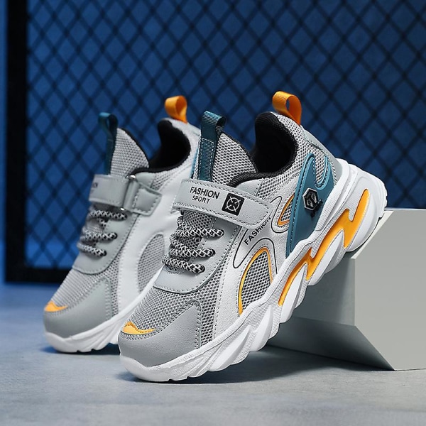 Pojkar Flickor Sneakers Andas löparskor Mode Sportskor 3Af858 Gray 34