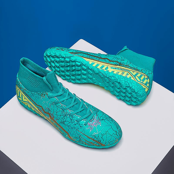 Fotbollsskor för män Halkfria fotbollsskor för herr, Gräs Fotbollssneakers 2L2311-1 Cyan 43