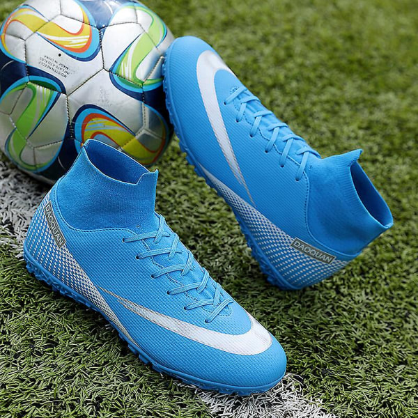 Fotbollsskor för män Aldult Fotbollsskor Grästräning Sport Skor Sneakers 3C2150 Blue 40