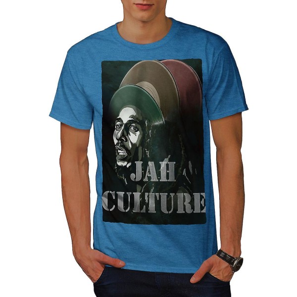 Jah Marley Music Rasta Men Royal T-shirt XL