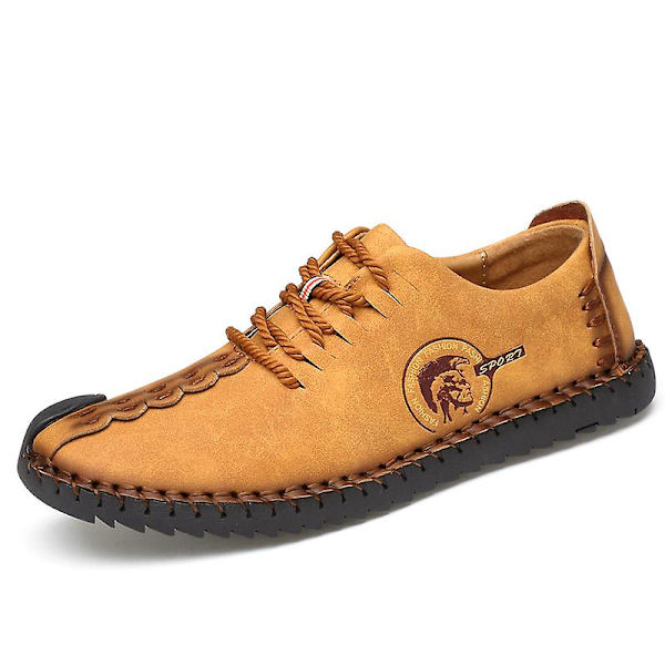 Casual för män Utomhusskor i läder 0L601 Yellow 44