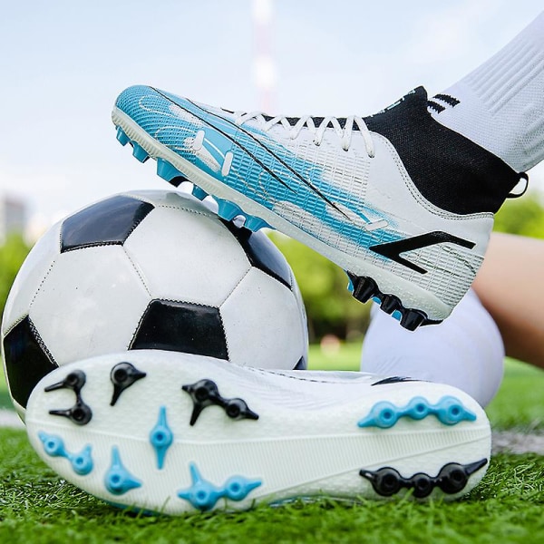 Fotbollsskor för män Spikes Fotbollsskor för ungdomar Ankelstövlar Athletic Sneaker 3C758G White 45