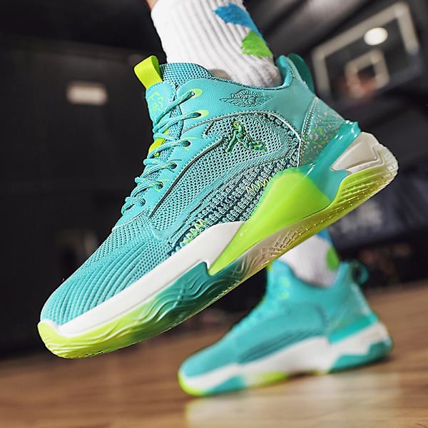 Basketskor för män Mode Halkfria Sneakers Andas Sportskor Yj991 Cyan 43