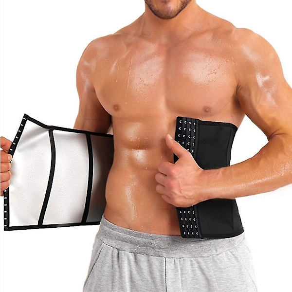 Magreducerare för män Bastu Body Shaper Fitness Svetttrimmer Waist Trainer Magbantning Shapewear Waist trainer , svart