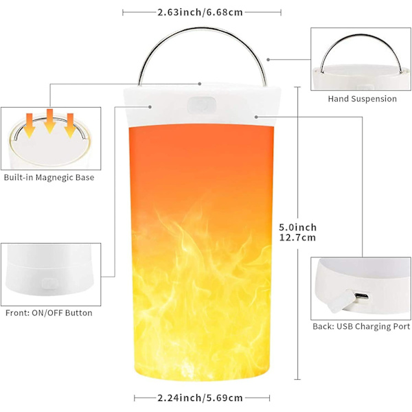 Led Flame Lampe, Led Flame Light Med Fjärrkontroller, USB Uppladdningsbar, Flimrande Led Flame Effect Lampes För Möbeldekoration, Rumsdekoration,