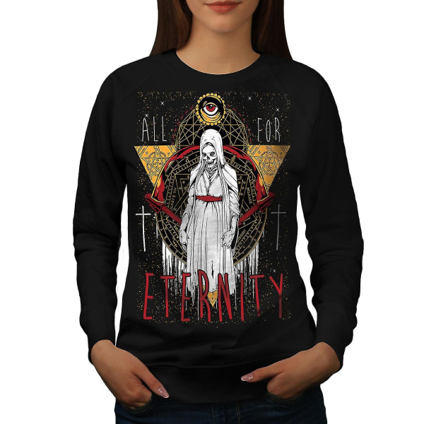 All For Eternity Women Blacksweatshirt | Wellcoda XXL