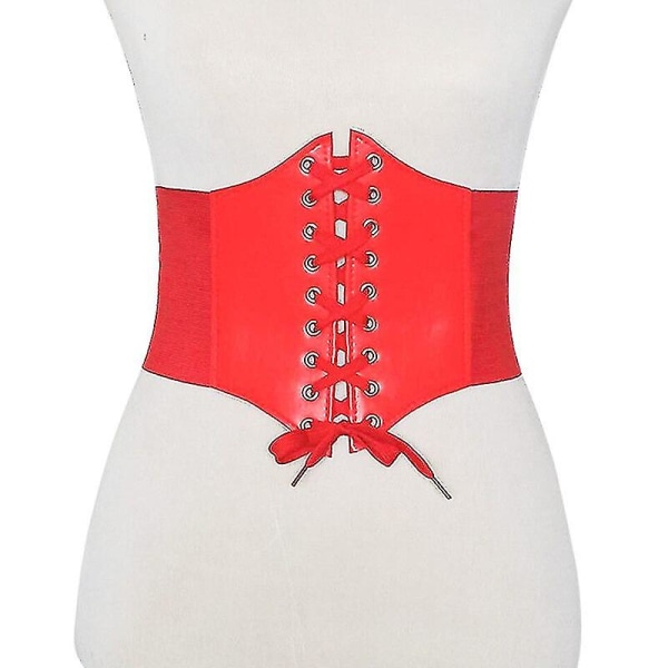 Modekorsett Breda bälten Fuskläder bantning Kroppsformande gördelbälte för kvinnor Elastiskt tight hög midja för dagligt bruk,röd 65CM Waist 65 to 78cm
