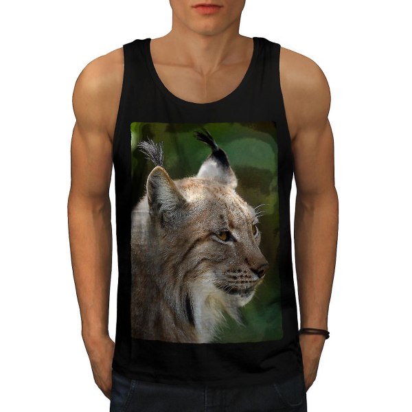 Smart Face Of Lynx Cat Men Blacktank Top L