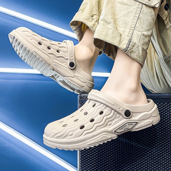 Strandtofflor för män Modesandaler Utomhus Halkfria inomhusskor 3Bs2109 Khaki 39