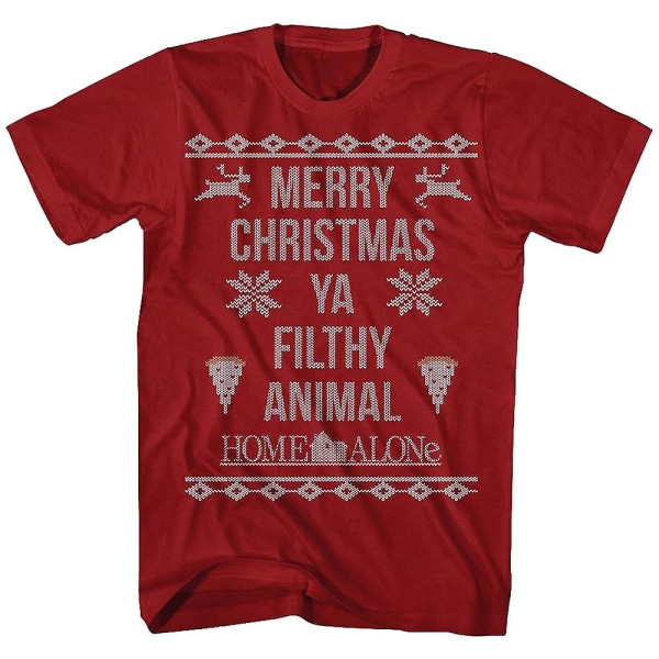 God Jul Ya Filthy Animal Home Alone T-shirt L