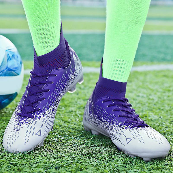 Fotbollsskor för män Halkfria fotbollsskor för herr, Gräs Fotbollssneakers Yj3000 Purple 44