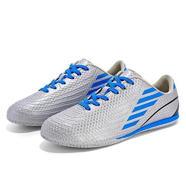 Fotbollsskor för män Höga fotbollsskor för vuxna Grästräning Sport Skor Sneakers 3B22036 Silver 37