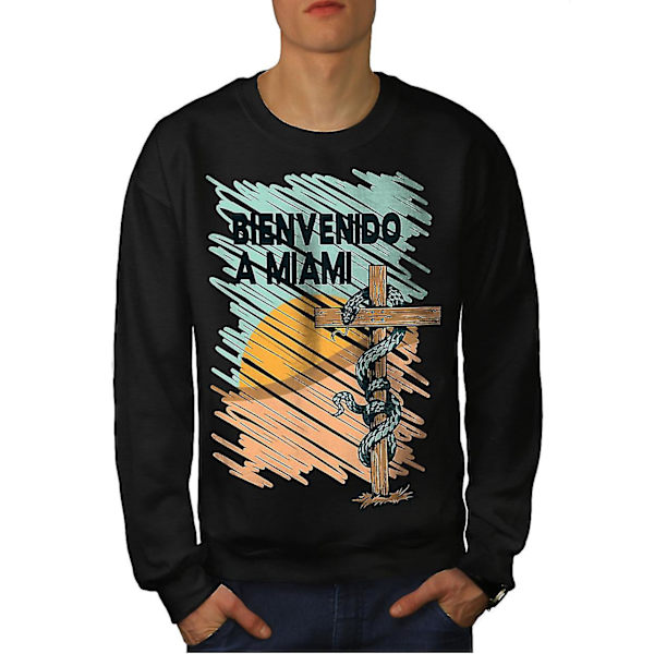 Welcome To Miami Men Blacksweatshirt | Wellcoda S